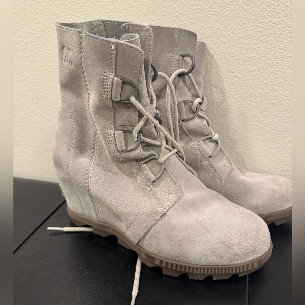 SOREL - Lace Up Wedge Gray Women's Boots